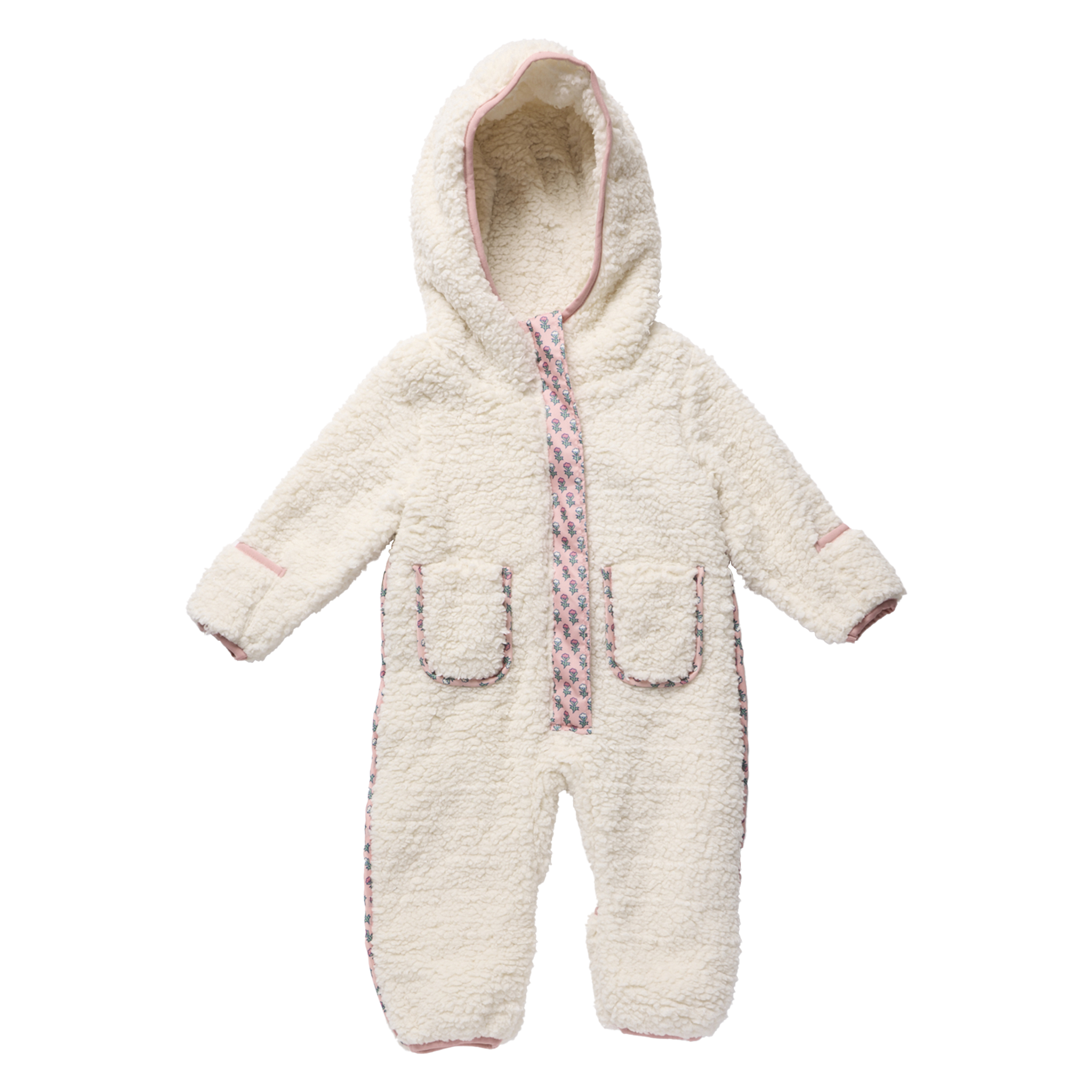 Baby Girls Pramsuit, Cream
