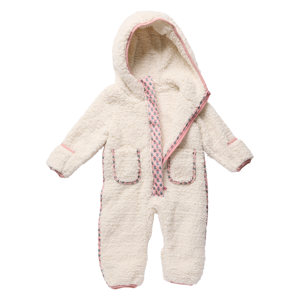Baby Girls Pramsuit, Cream