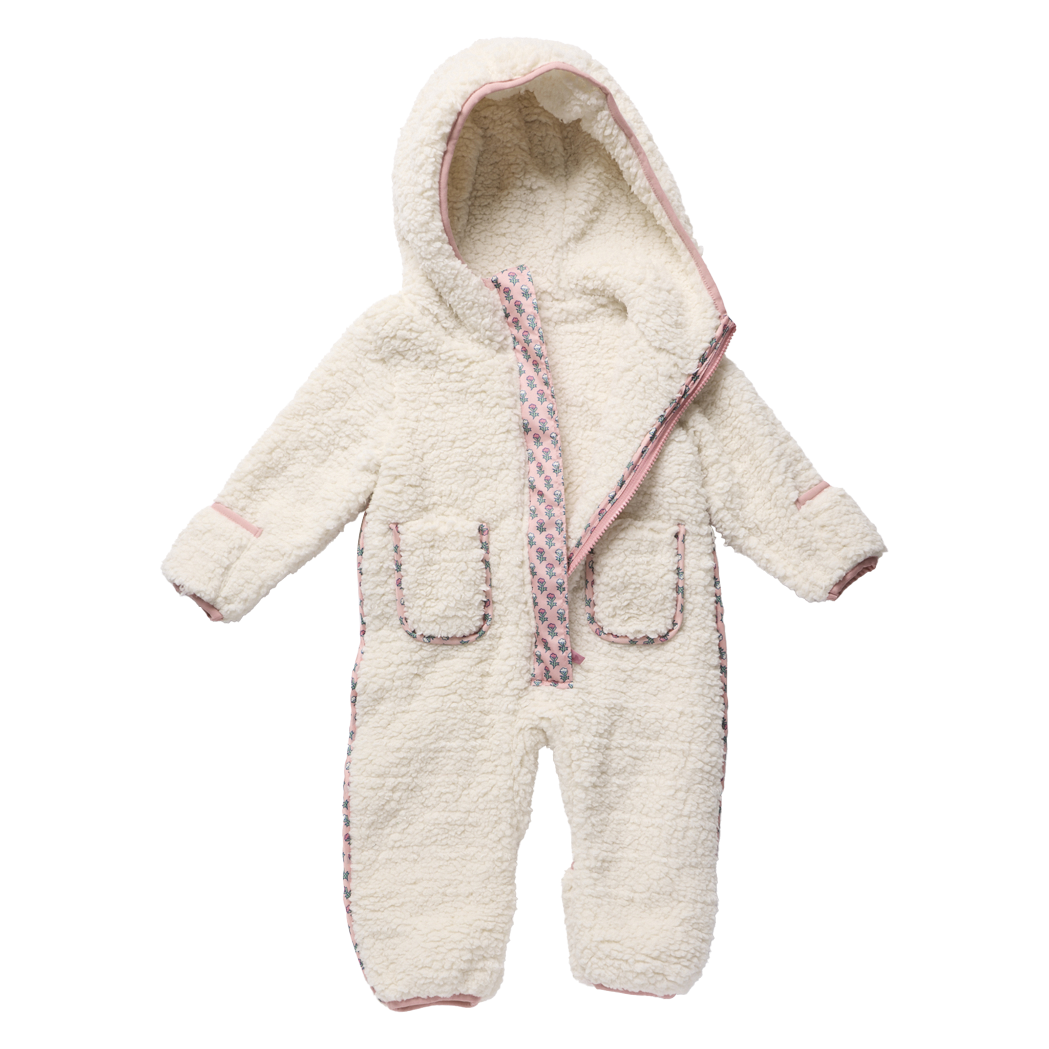Baby Girls Pramsuit, Cream