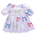Girls Brooke Dress, Lavender Multi Bow Applique