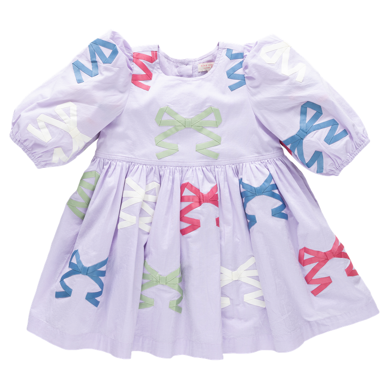 Girls Brooke Dress, Lavender Multi Bow Applique