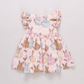 Girls Jennifer Double Ruffle Dress, Vintage Bunnies