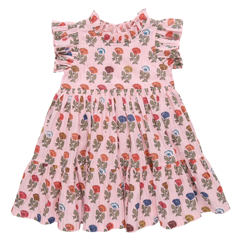 Girls Jennifer Dress, Multi Flower Drop