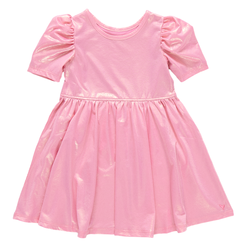 Girls Lame Laurie Dress, Light Pink