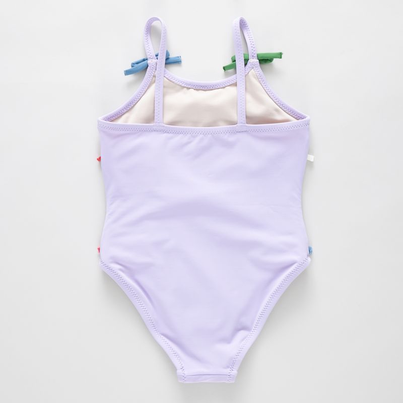 Girls Lottie Suit, Lavender Multi Bow Applique