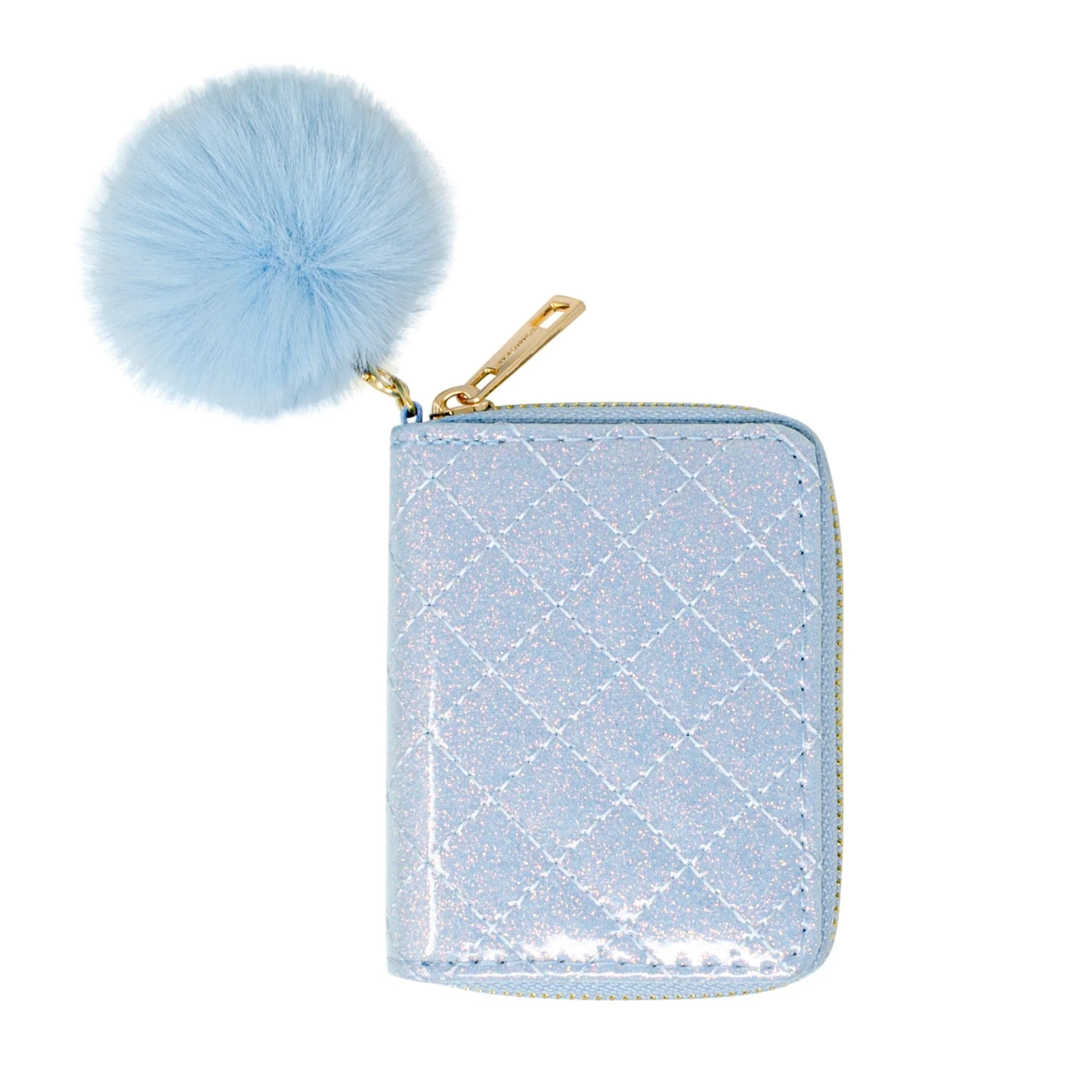 Sparkle Quilted Wallet, Sky Blue