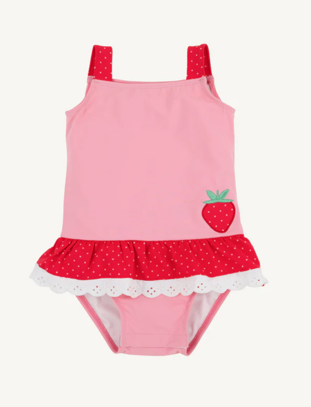 Grace Bay Bathing Suit, Hamptons Hot Pink & Richmond Red with Strawberry