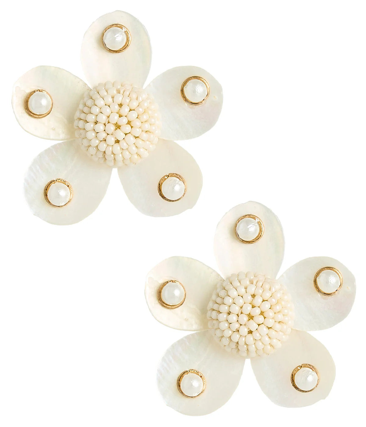 Greer Mother of Pearl Flower Stud