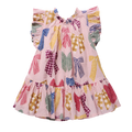 Girls Harper Dress, Patterned Bows