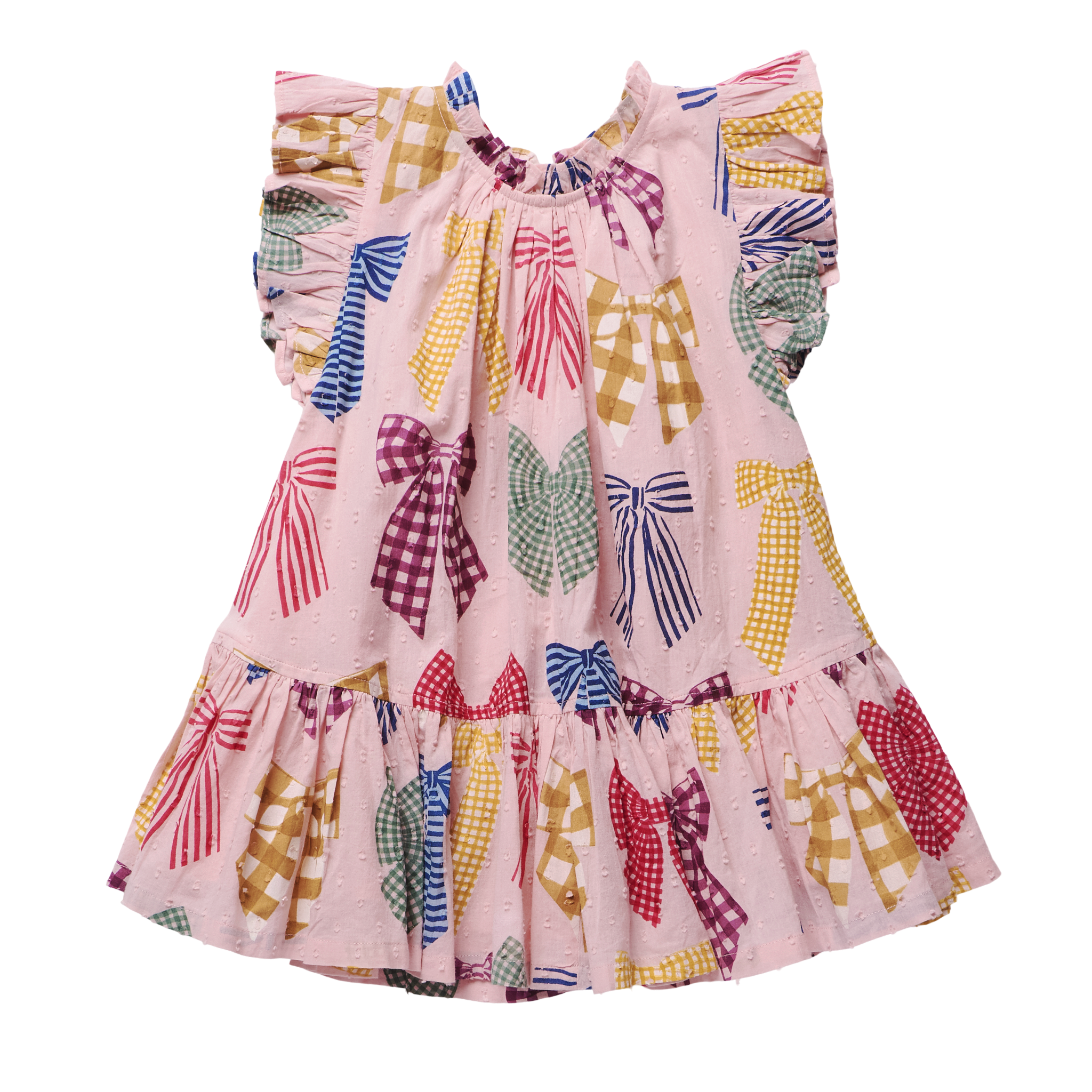 Girls Harper Dress, Patterned Bows