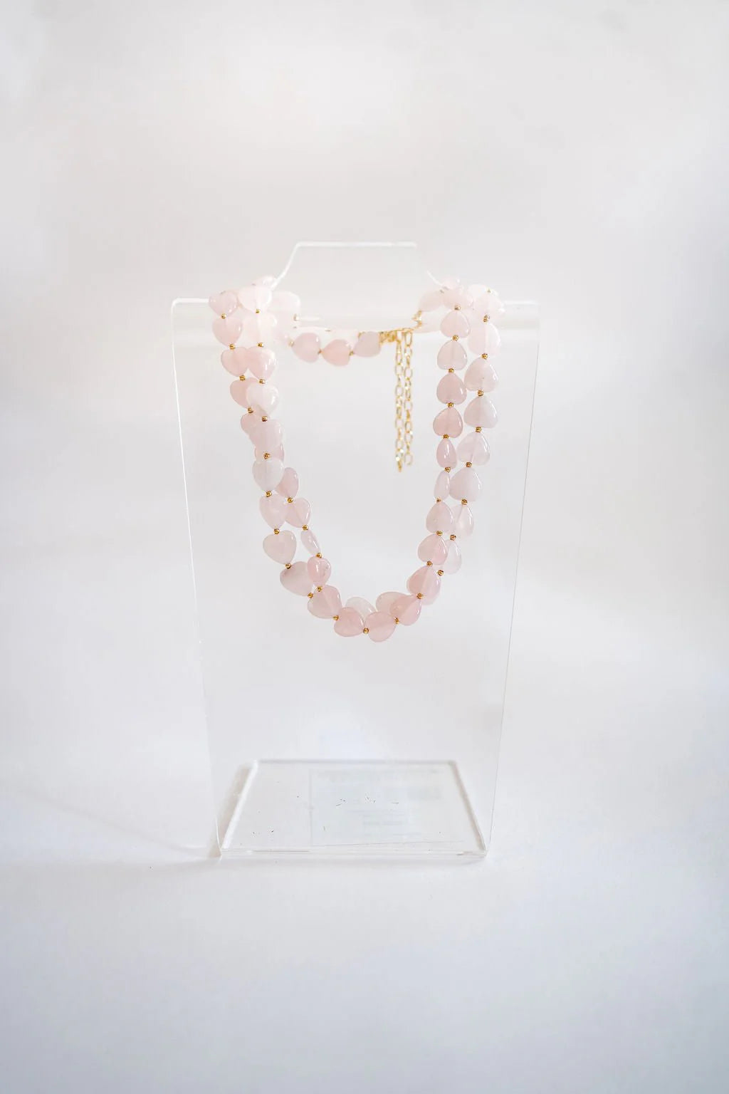 Heart Quartz Beaded Necklace, 14MM