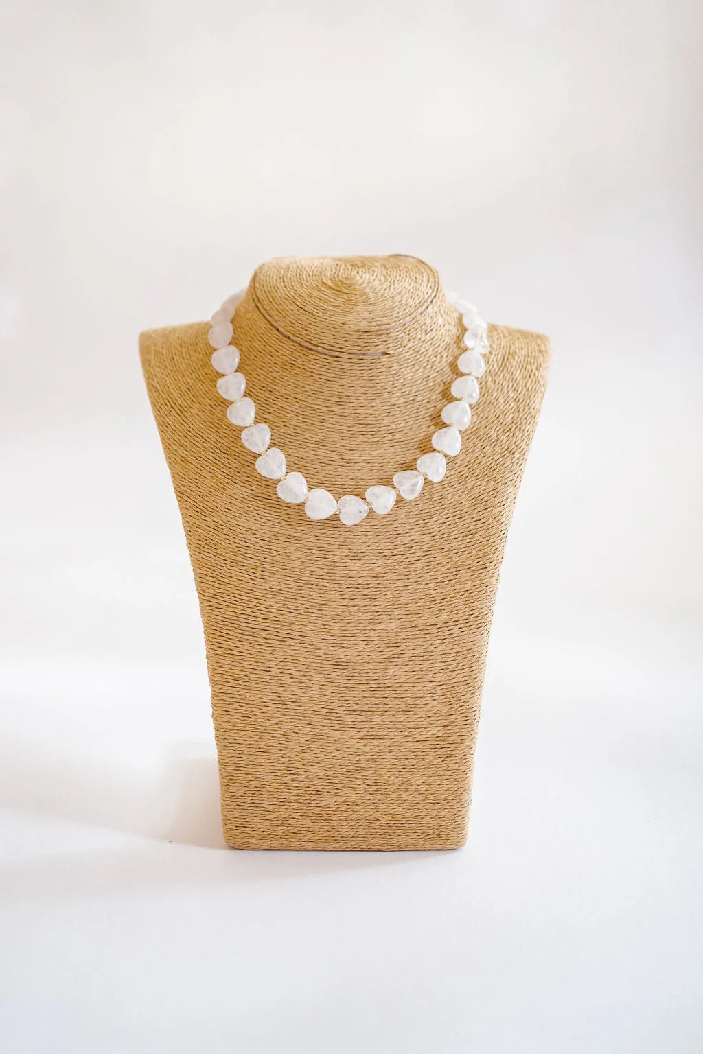 Heart Quartz Beaded Necklace, 14MM