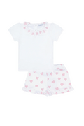 Heart Print Short Set, Pink