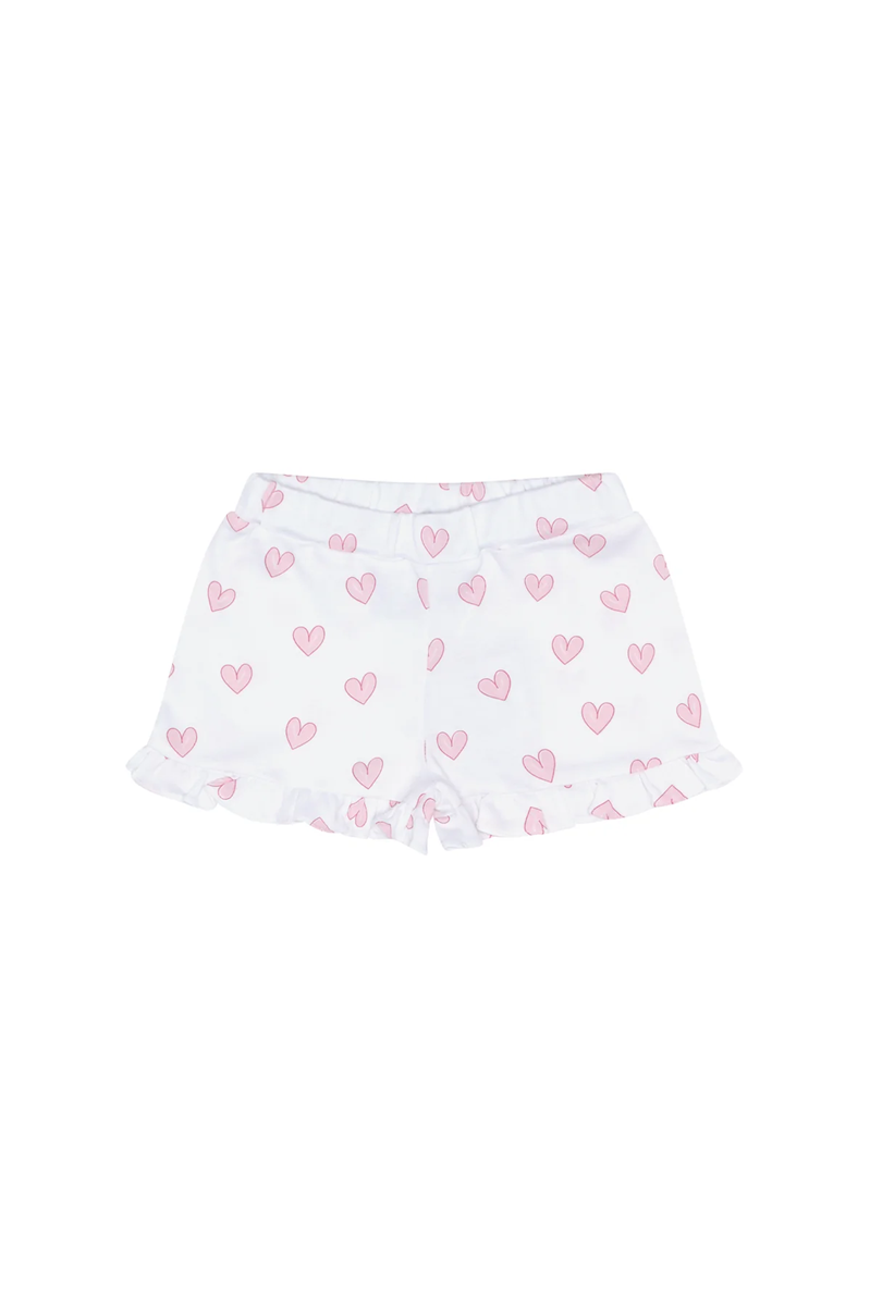 Heart Print Short Set, Pink