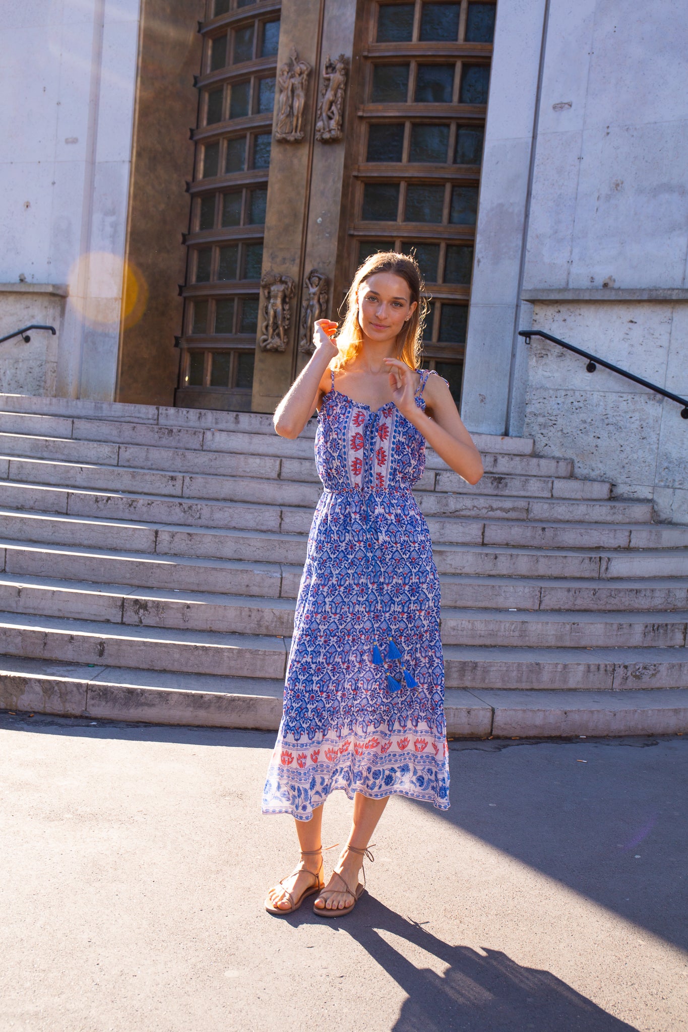 Holiday Midi Dress, Red White Blue