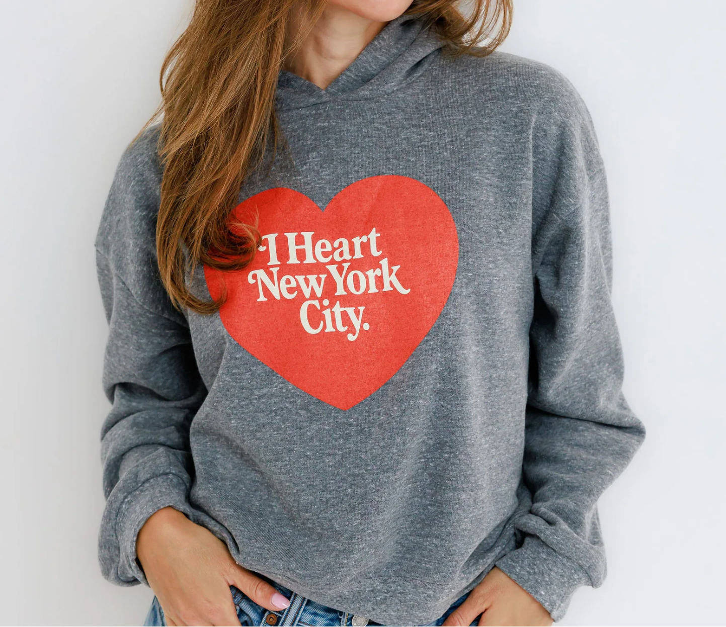 I Heart NYC Hoodie, Heather Grey