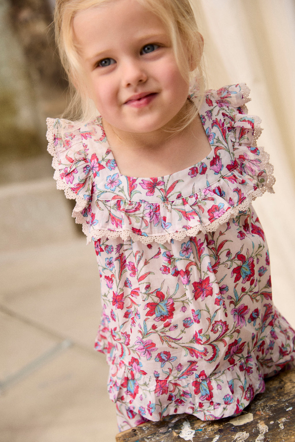 Inessa Blouse, Cream Floral Haven