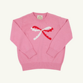 Isabelle's Intarsia Sweater, Hamptons Hot Pink with Bow