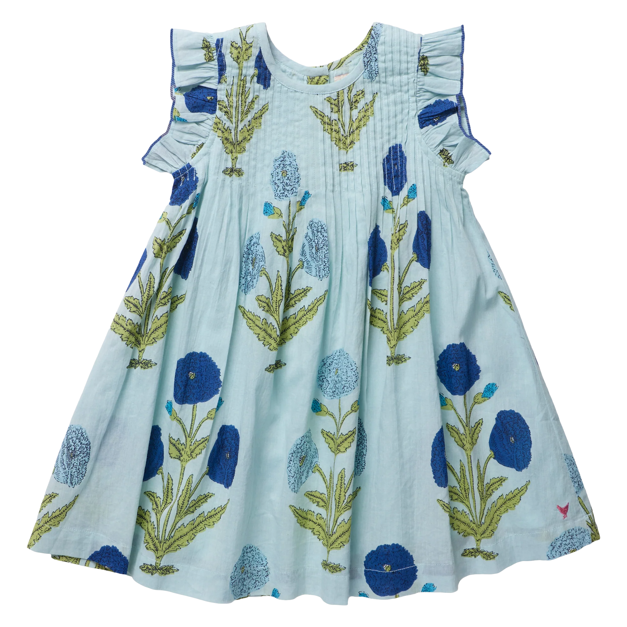 Jaipur Dress, Light Blue Dandelion