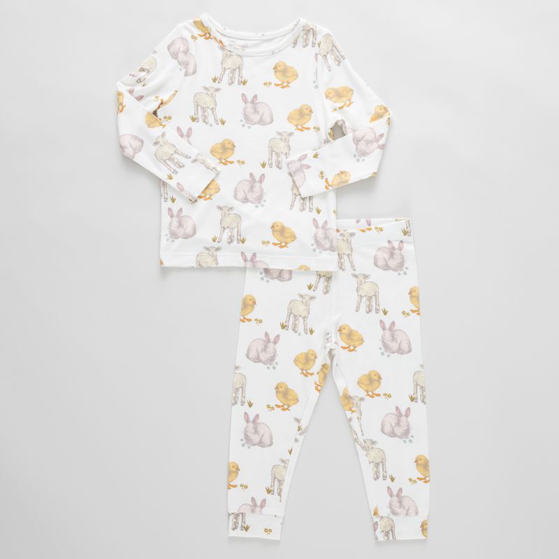 Kids Bamboo PJ Set, Easter Friends