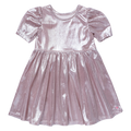 Girls Lame Laurie Dress, Glitter Pink