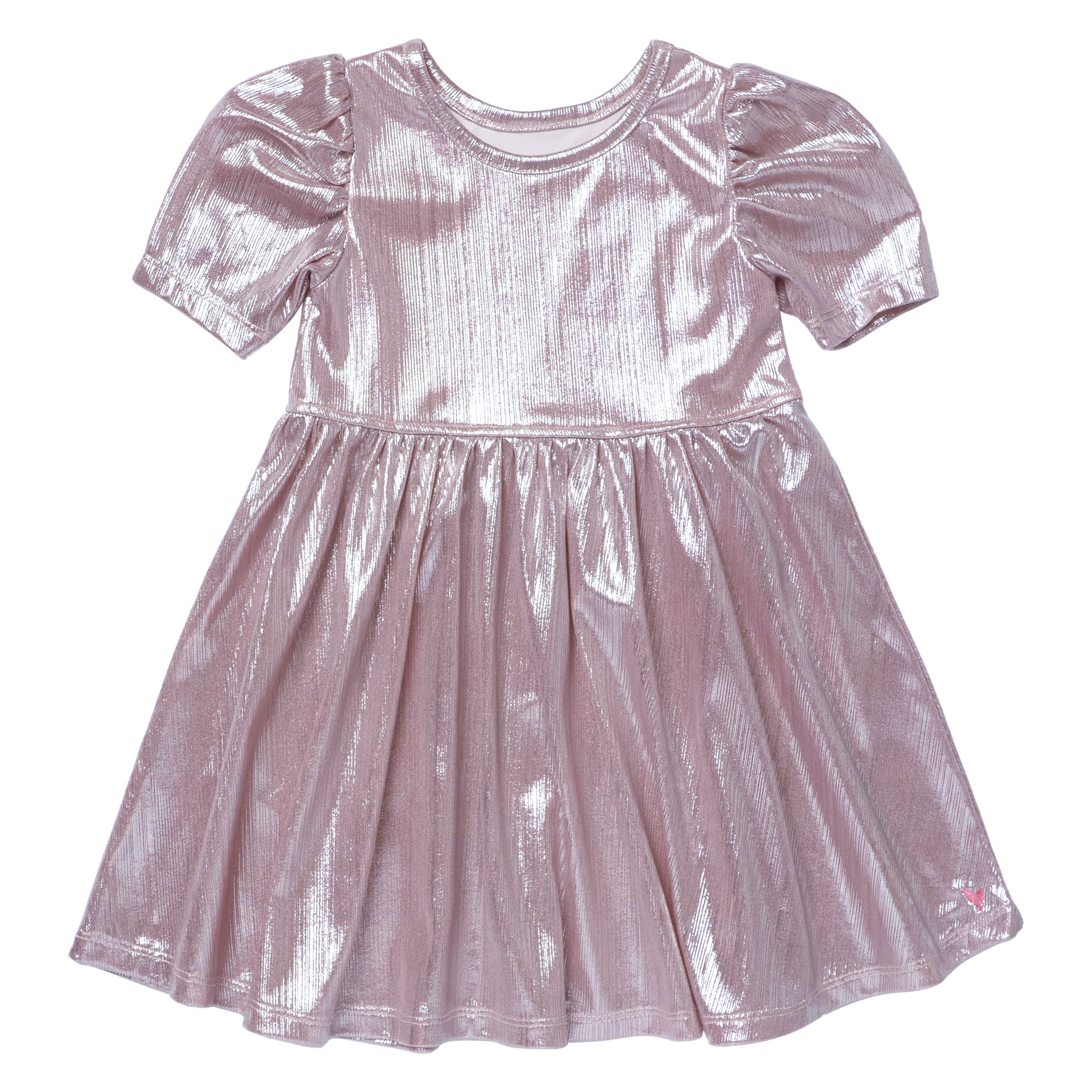 Girls Lame Laurie Dress, Glitter Pink