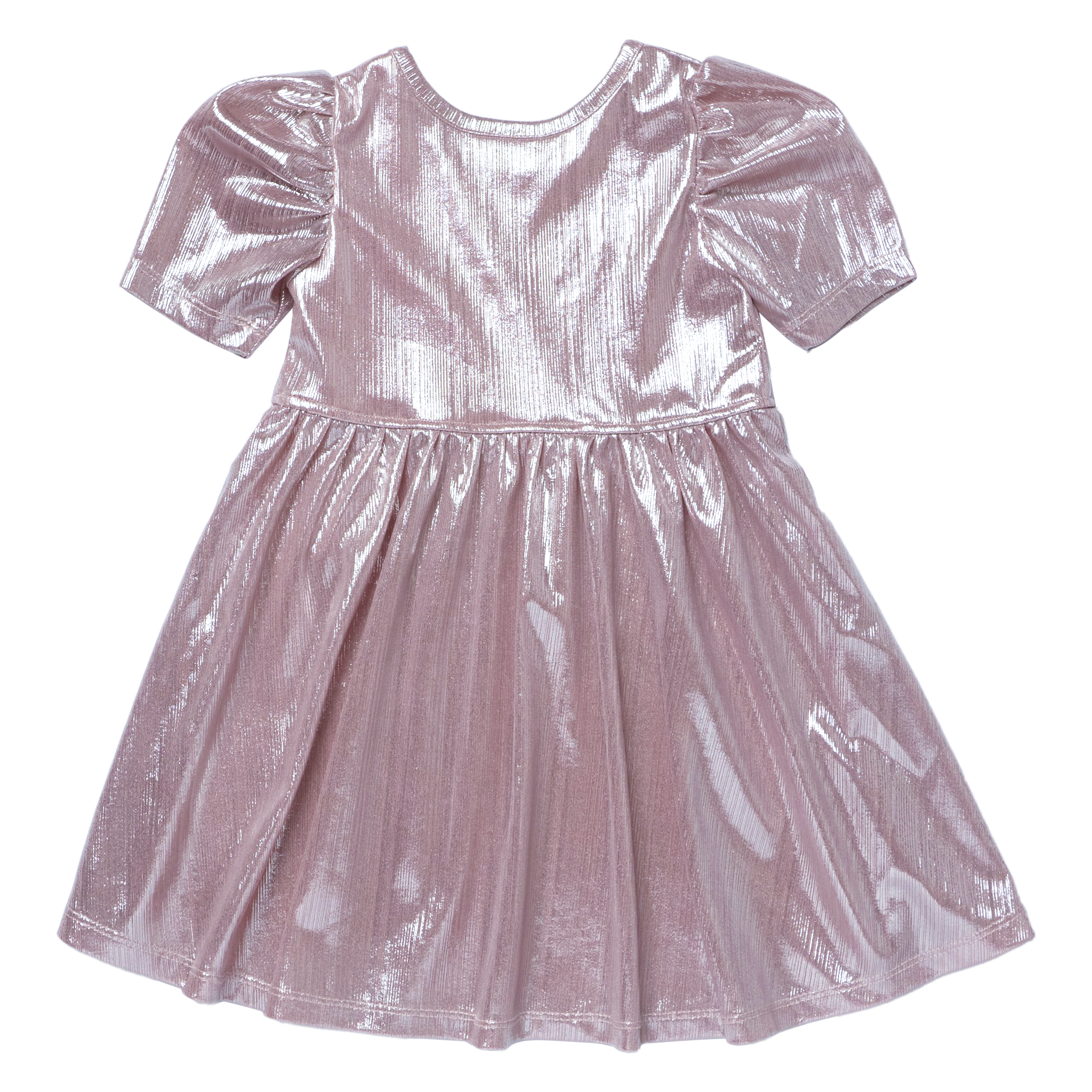 Girls Lame Laurie Dress, Glitter Pink