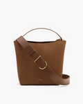 Mini Linea Bucket Bag, Cognac Suede