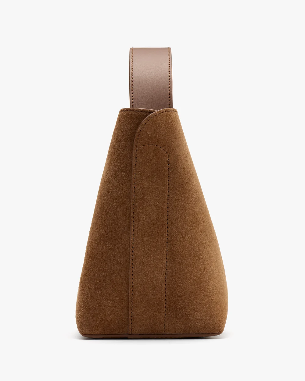 Mini Linea Bucket Bag, Cognac Suede