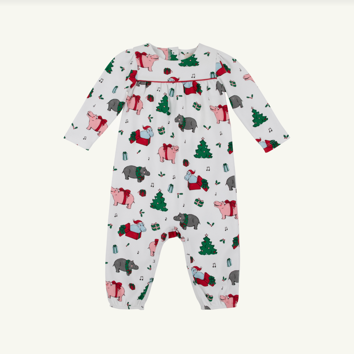 Long Sleeve Penny's Playsuit, I Want a Hippopotamus