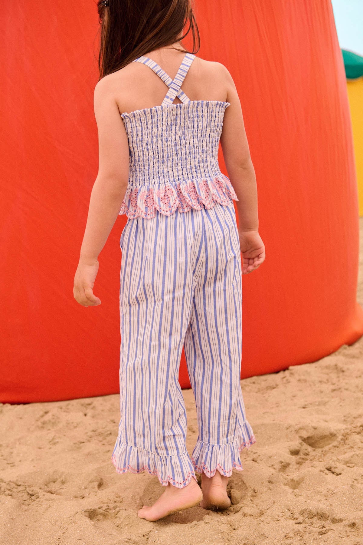 Loukini Pants, Blue Seaside Stripes