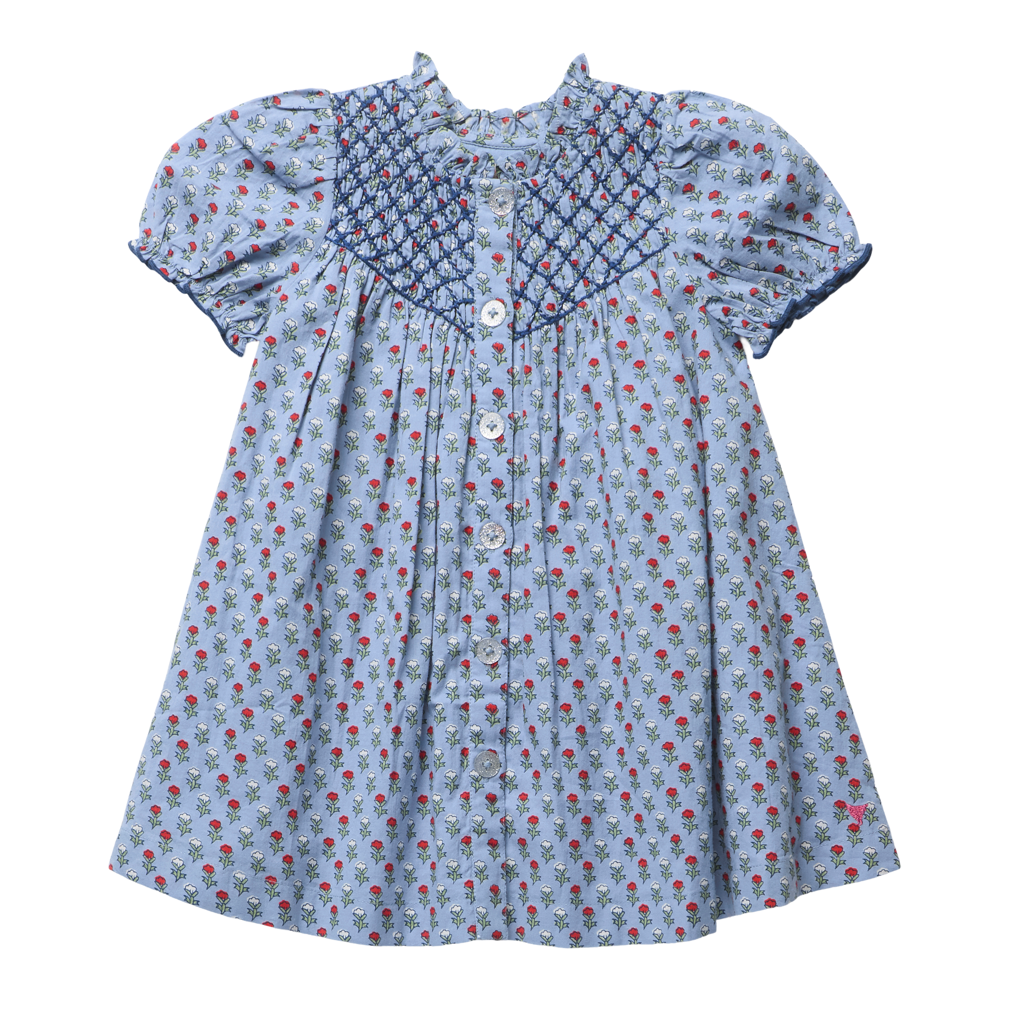 Girls Lucia Dress, Light Blue Carnation