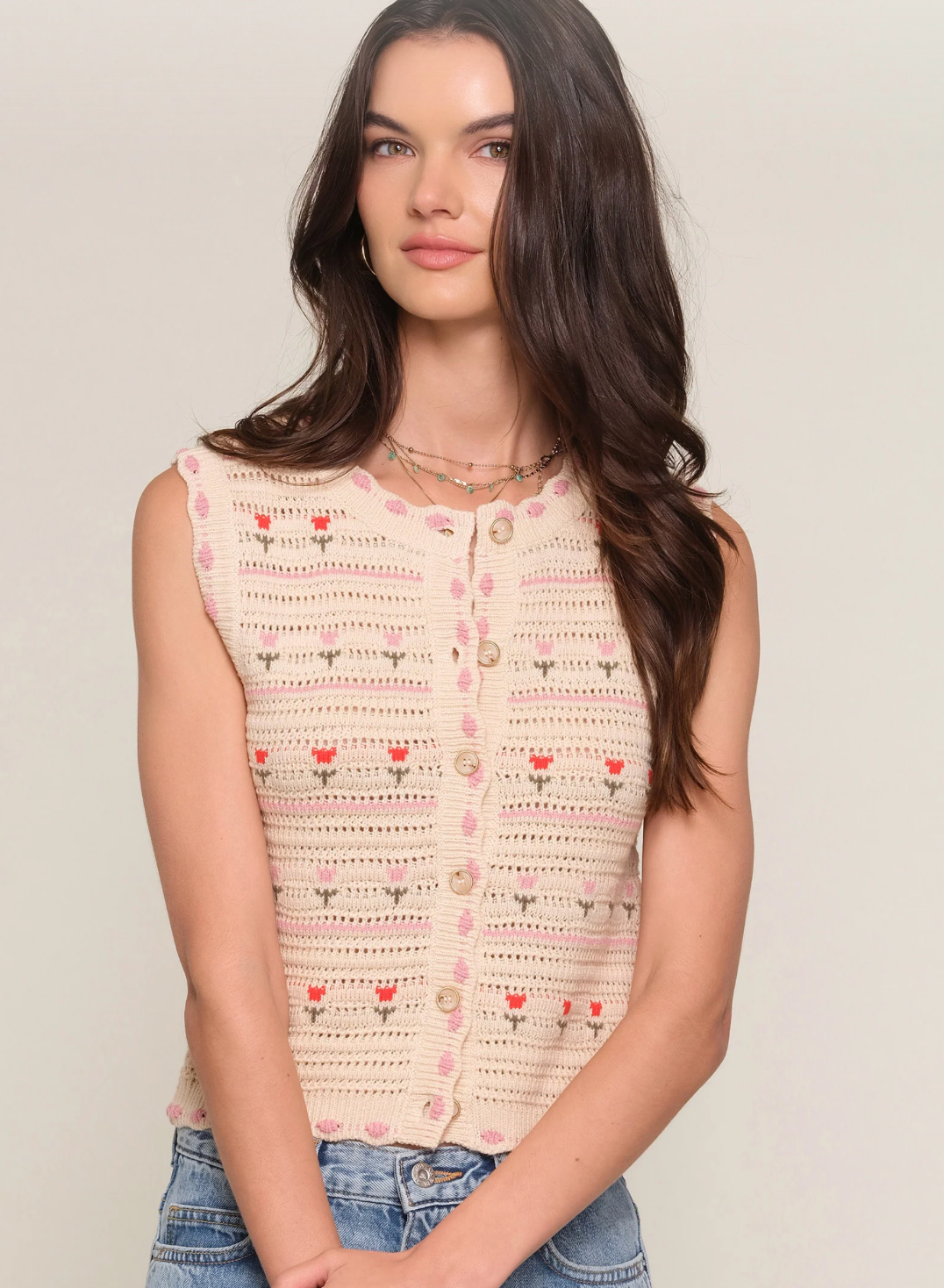 Lucrezia Vest, Ecru