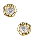 Margot Bezel Textured Earring, Gold