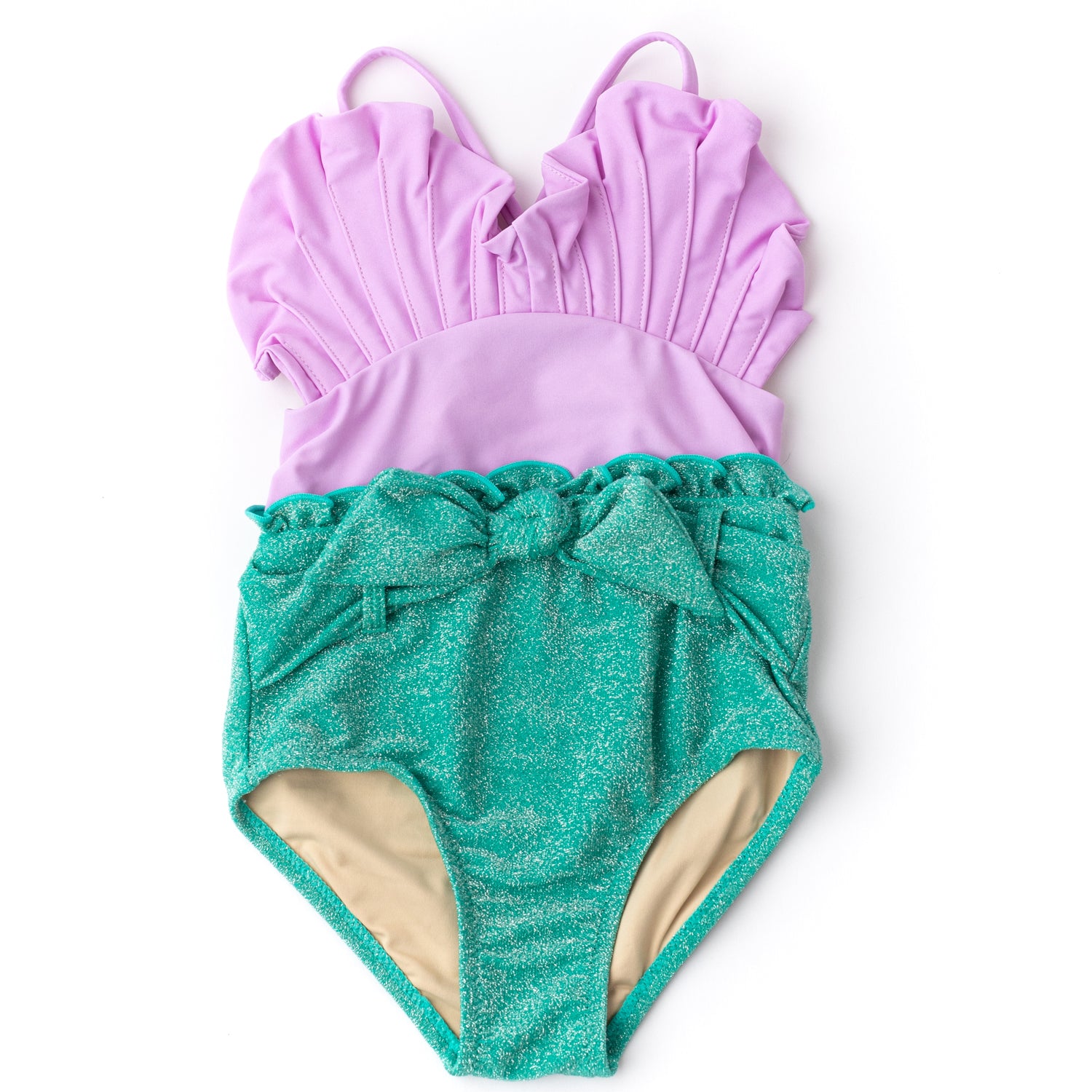 Shimmer Lilac & Green One Piece Swimsuit