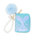 Mermaid Tail Wallet w/ Pearl Strap, Blue
