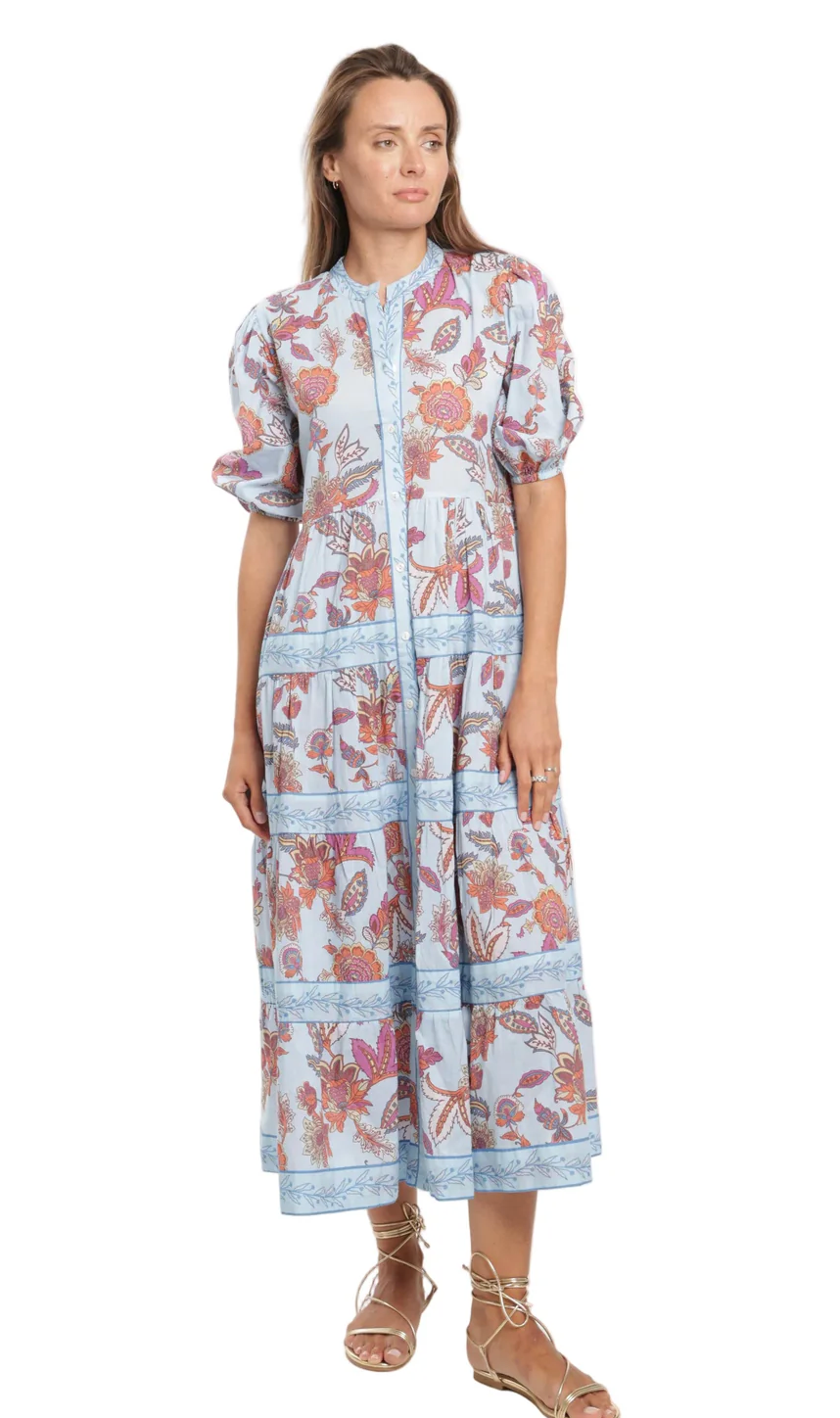 Milena Dress, Botanical Blue