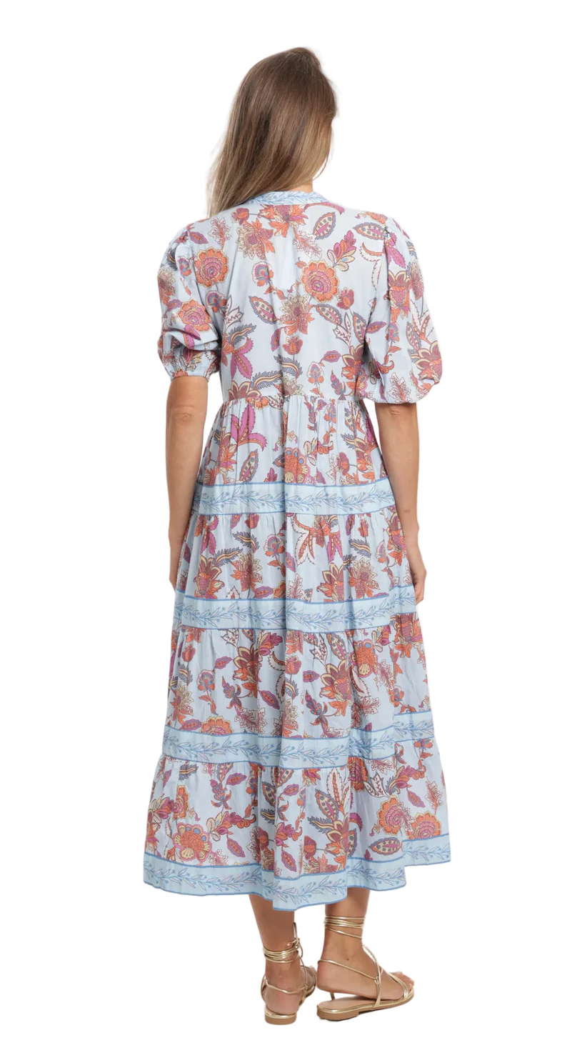 Milena Dress, Botanical Blue