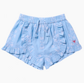 Girls Millie Ruffle Short, Blue Dewdrop
