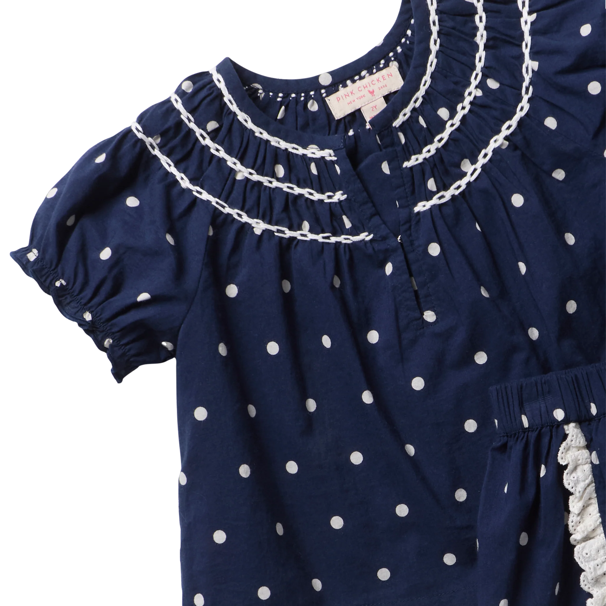 Millie 2-PC Set, Navy Dot