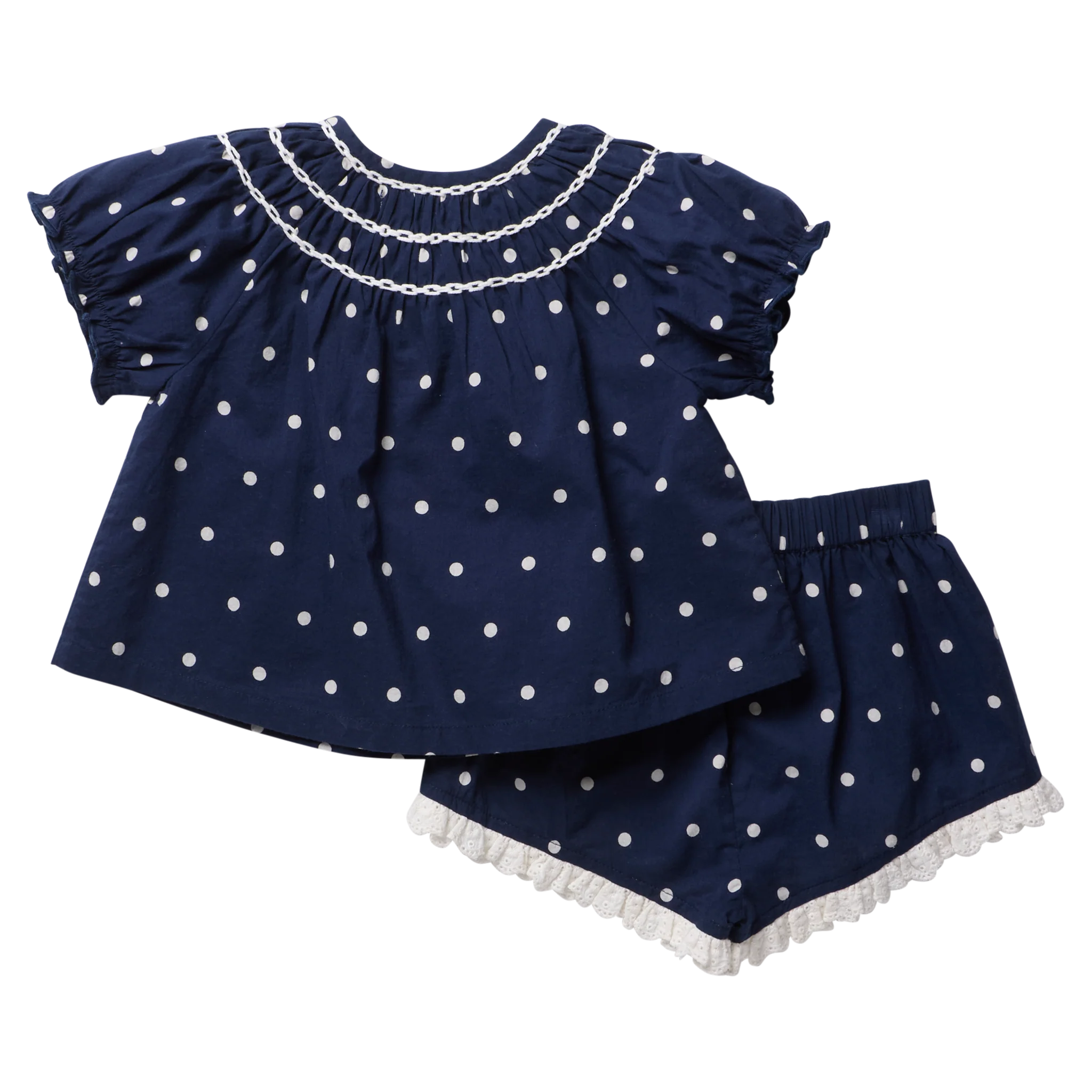 Millie 2-PC Set, Navy Dot