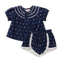 Millie 2-PC Set, Navy Dot