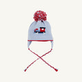 Parrish Pom Pom Hat, Beale Street Blue with Train