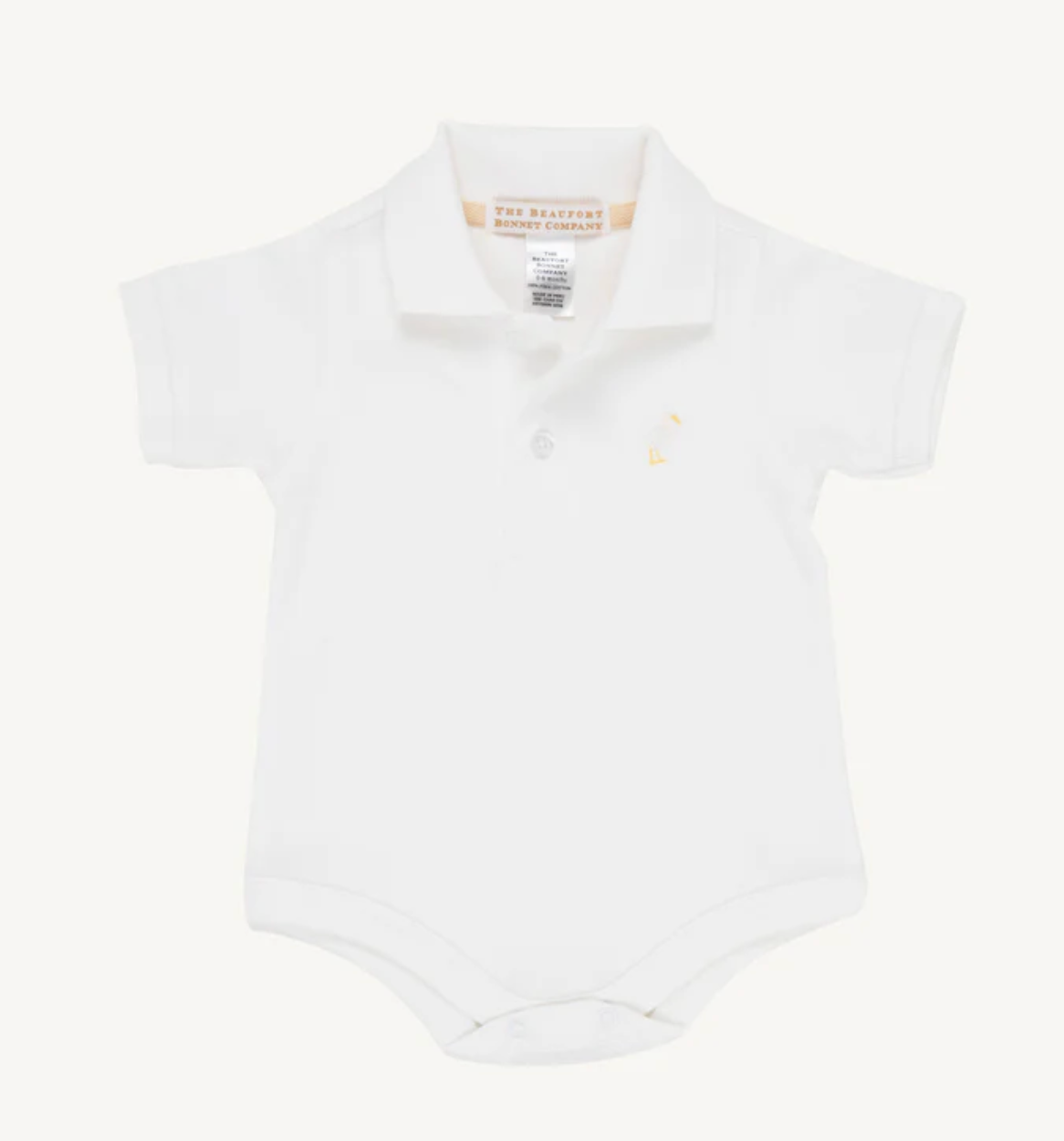 Prim and Proper Polo Onesie, Worth Ave White