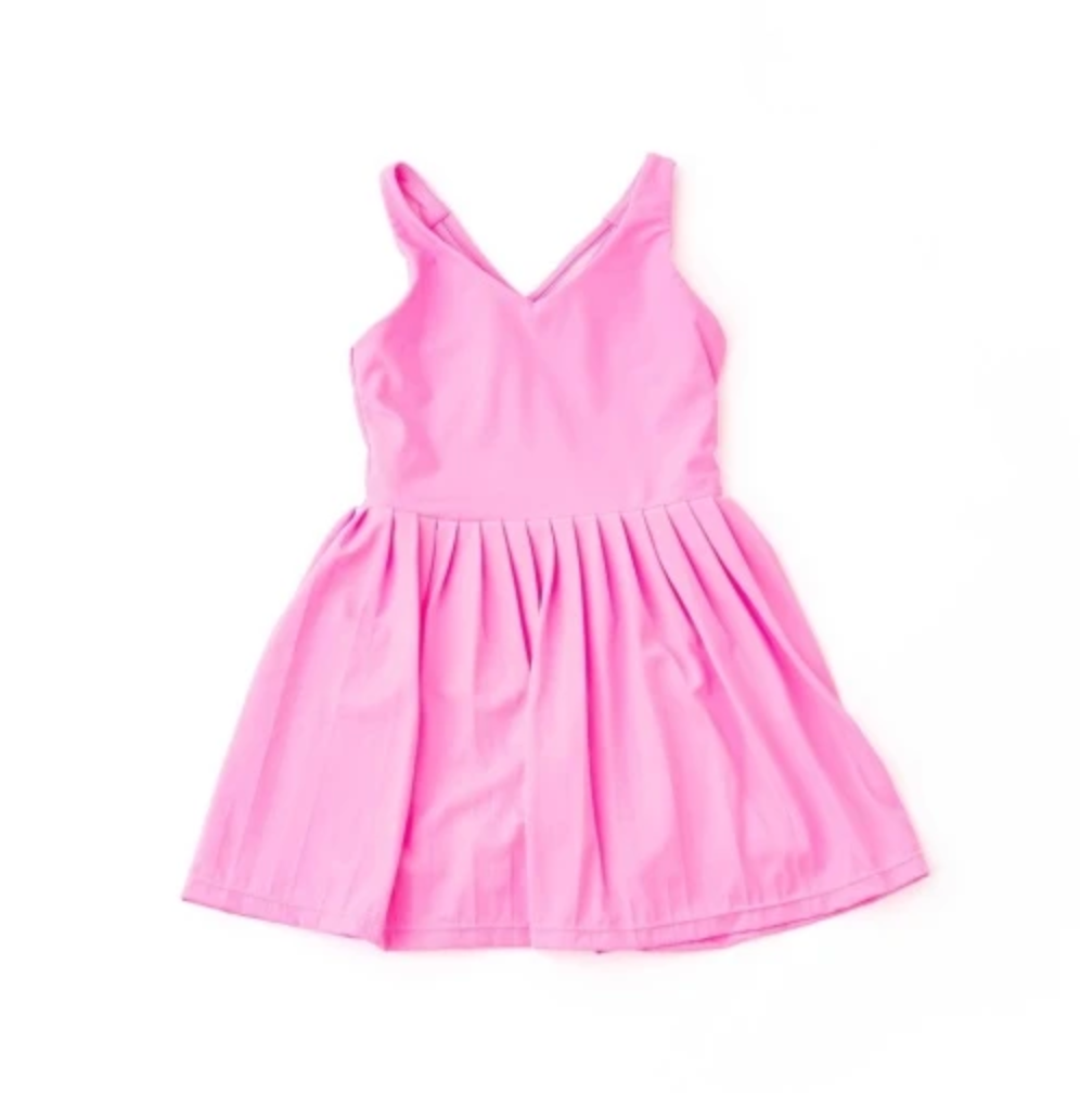 Pleated Active Dress, Hot Pink