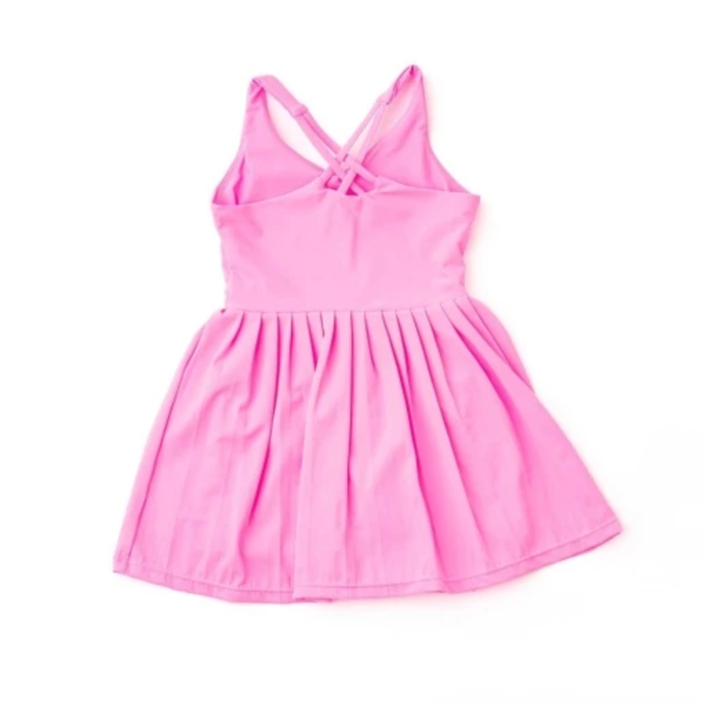 Pleated Active Dress, Hot Pink