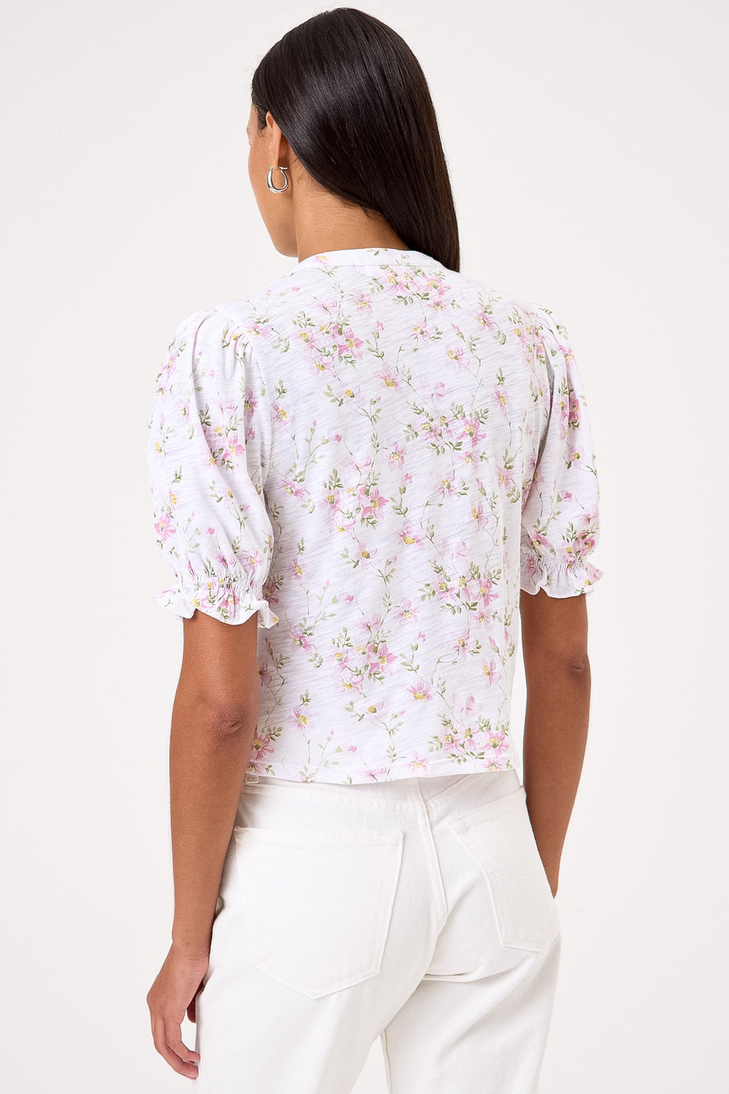 Short Sleeve Pintuck Blouse, Cherry Blossom