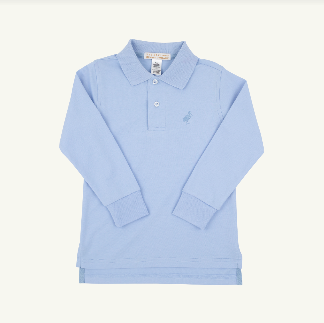 Prim and Proper Long Sleeve Polo, Beale Street Blue