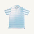 Prim & Proper Polo, Worth Ave. White & Belhaven Blue Stripe