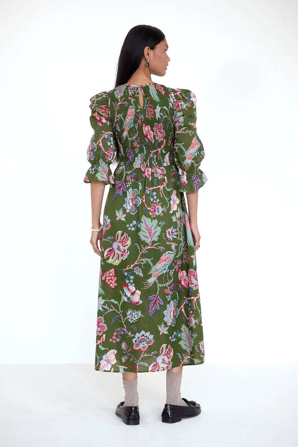 Queenie Long Sleeve Dress, Moss